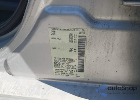 2020 Nissan Altima S Fwd из США, поврежденный, VIN 1N4BL4BV9LC185853